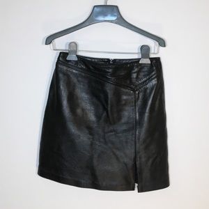 Leather skort, Nappa Lamb, Made in Italy